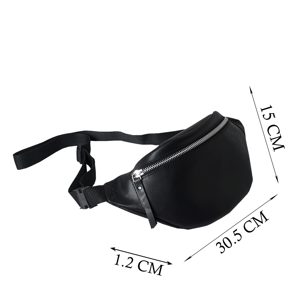 'Noah' Black Leather Bum Belt Bag