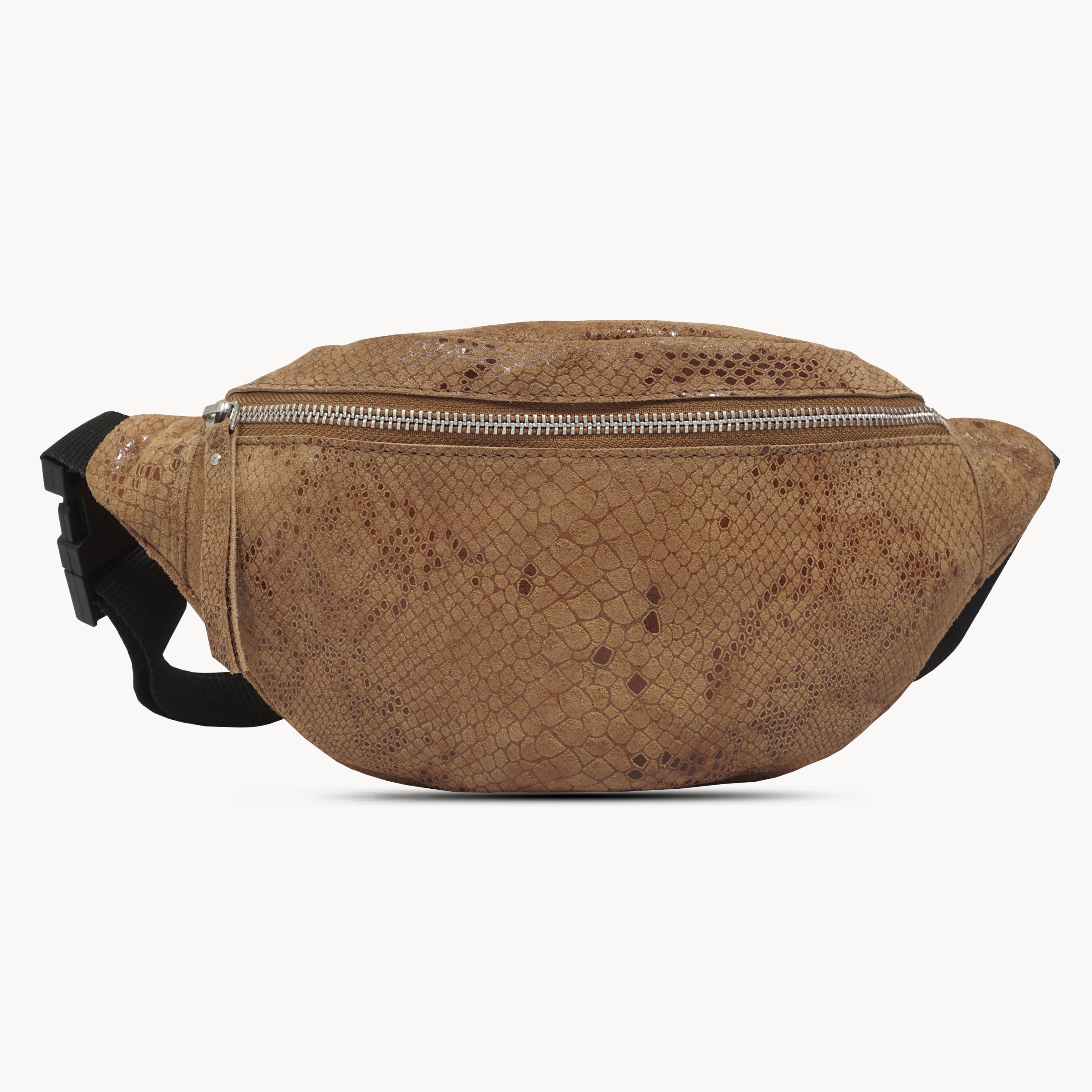 'NOAH' Tan Snake Leather Bum Belt Bag