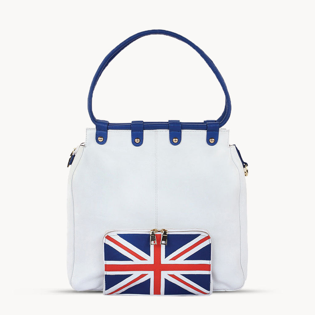 'PARADISE' Union Jack Designer Leather Large Shopper Bag