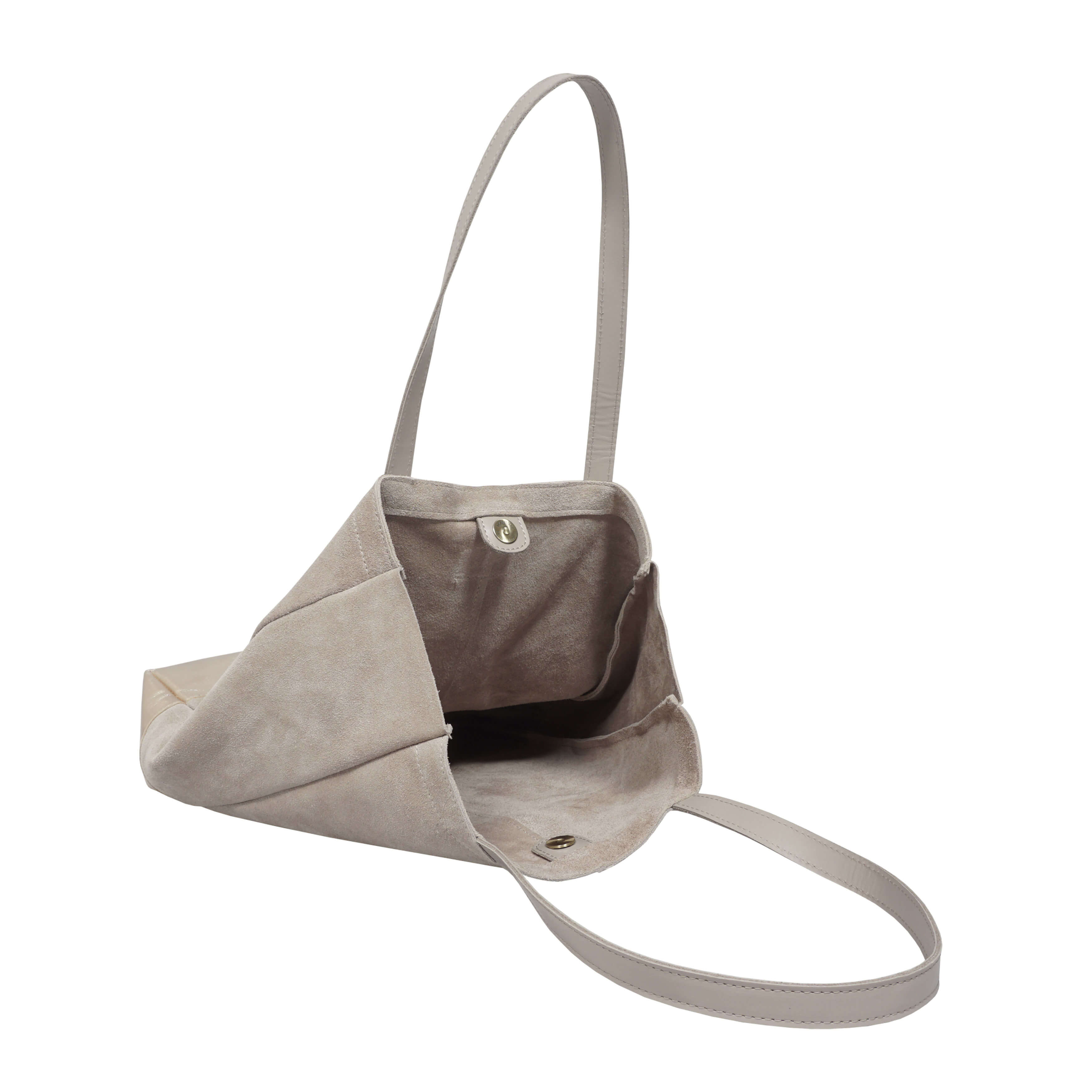 'PAIGE' Pink Real Leather + Rose Gold Metallic Leather Tote Bag