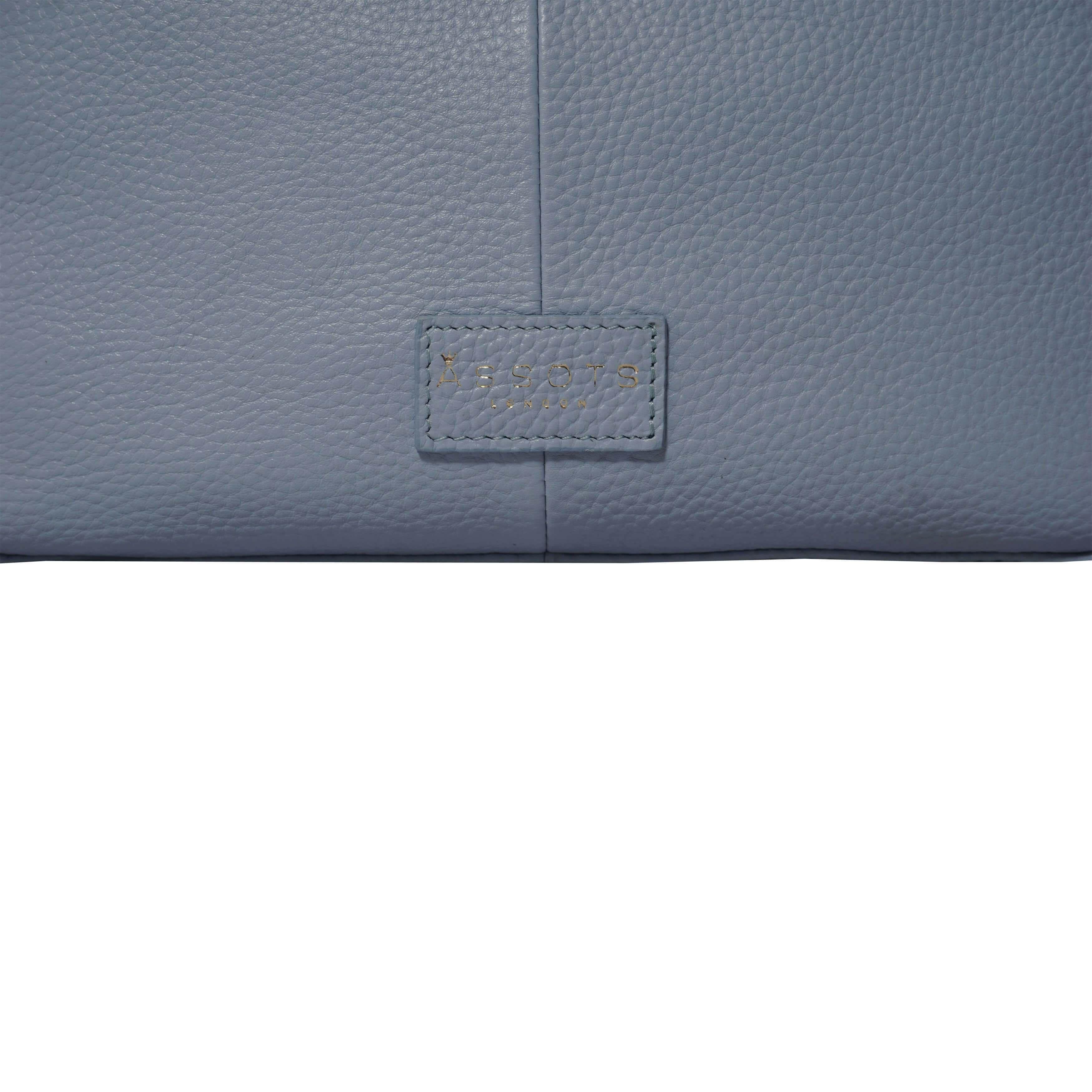 'PAMELA' Pastel Blue Pebble Grain Real Leather Designer Shoulder Hobo Bag