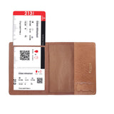 Tan Bifold Genuine Leather Passport Holder