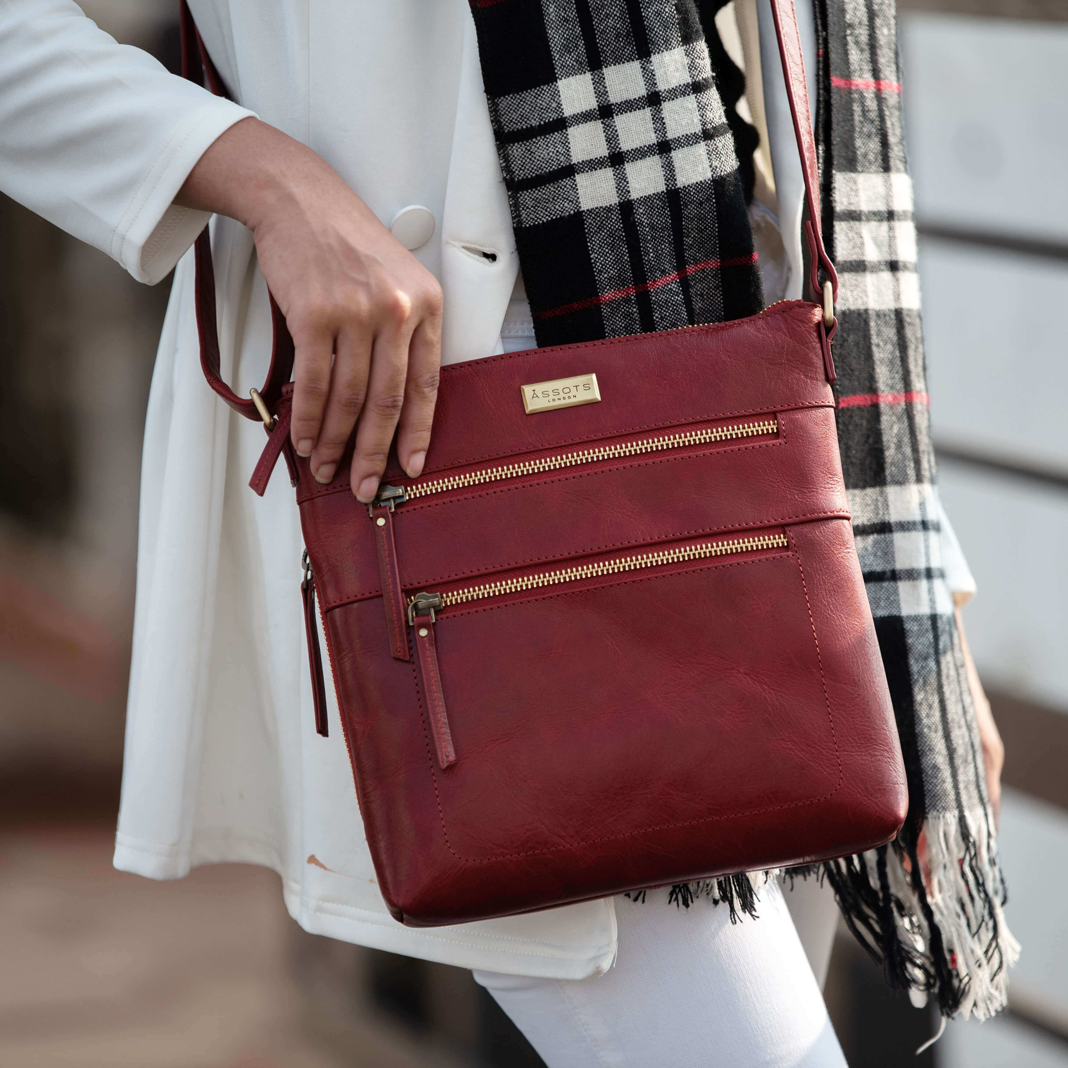 'CORI' Chilli Pepper Waxy VT Real Leather Crossbody Bag