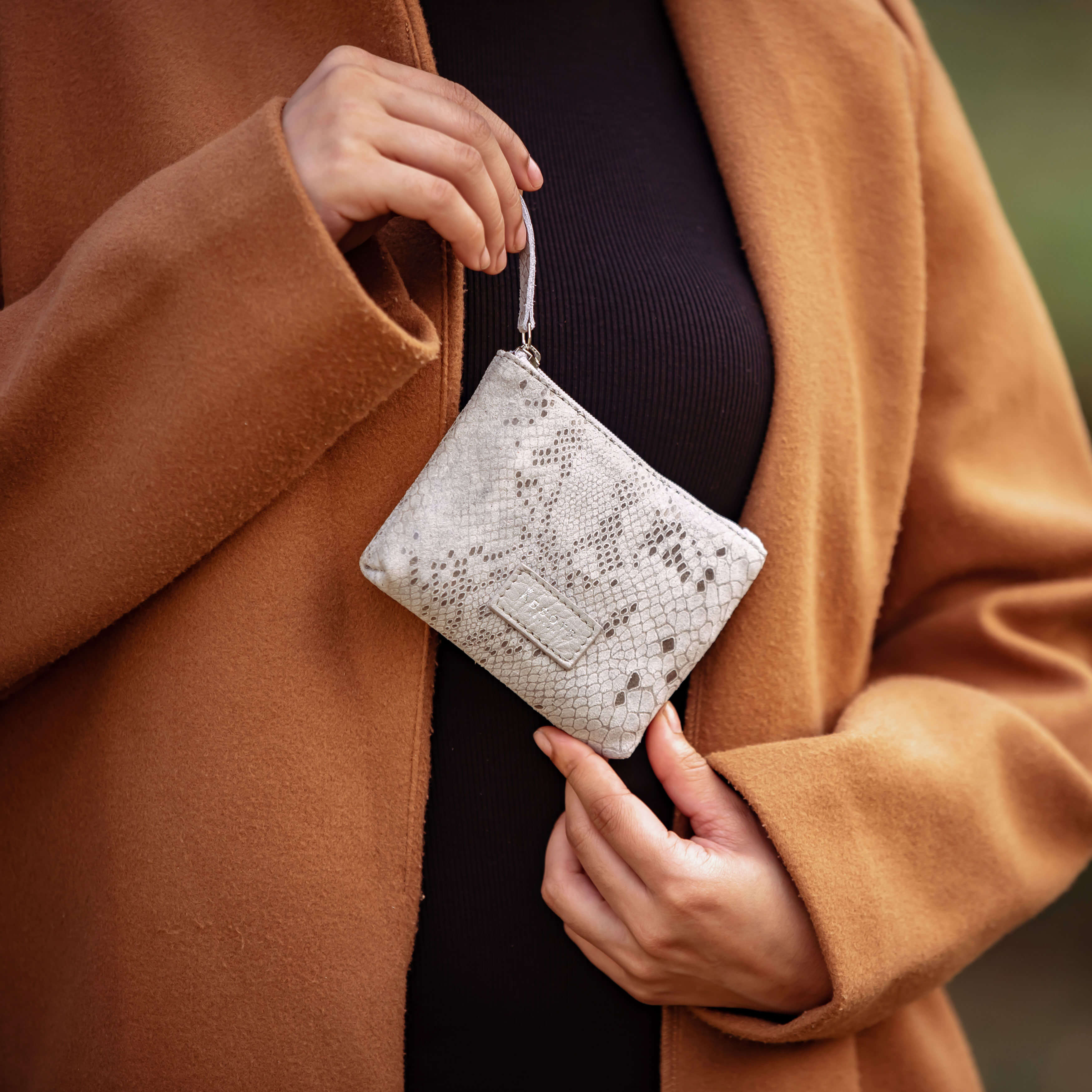 'DENISE' Light Pink Python Snake Real Leather Purse Wallet