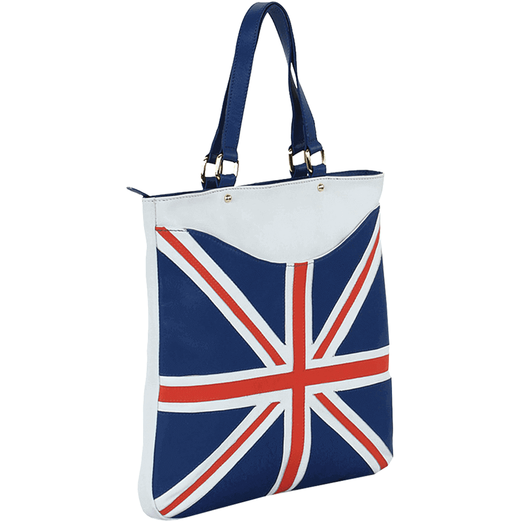 'OASIS' Union Jack Designer Leather Large Tote Bag