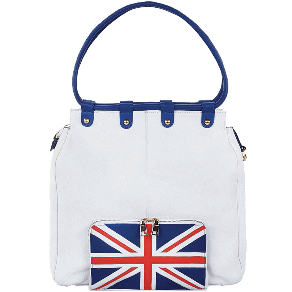 'PARADISE' Union Jack Designer Leather Large Shopper Bag
