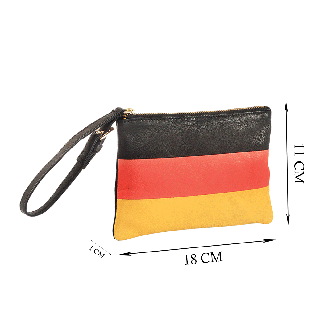 'GERMAN' Country Flag Designer Leather Wristlet
