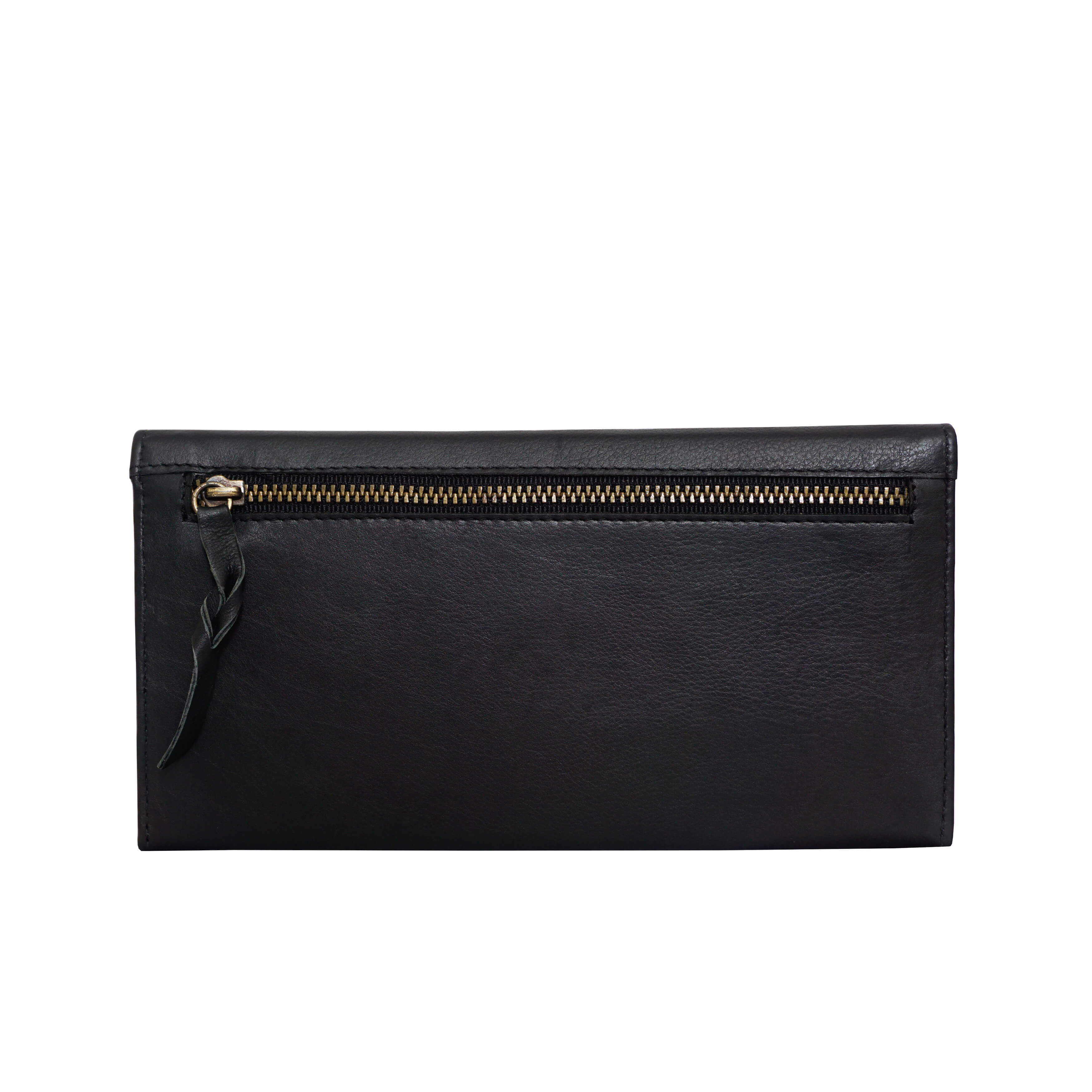 'PRESTON' Black Nappa Trifold Leather Purse