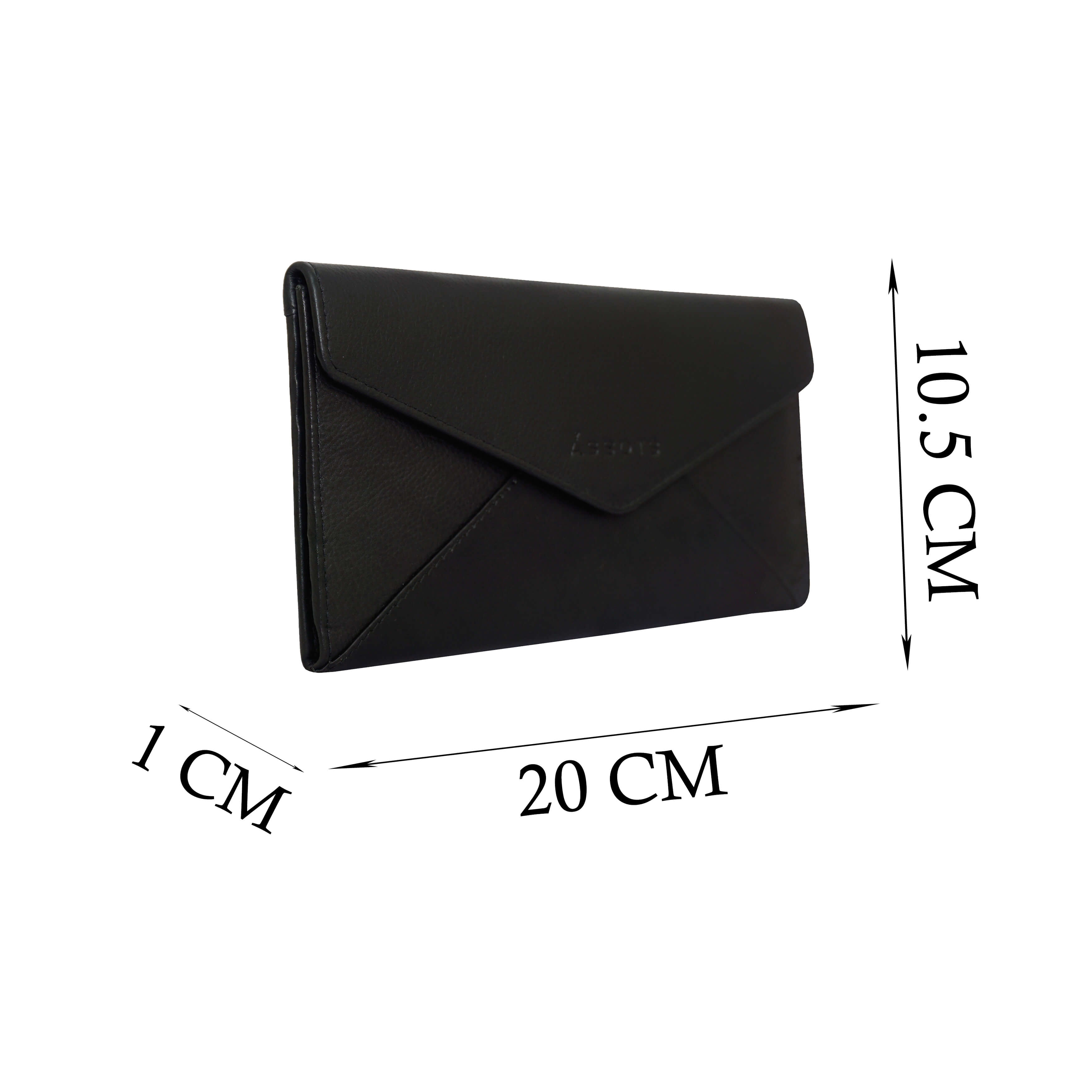 'PRESTON' Black Nappa Trifold Leather Purse