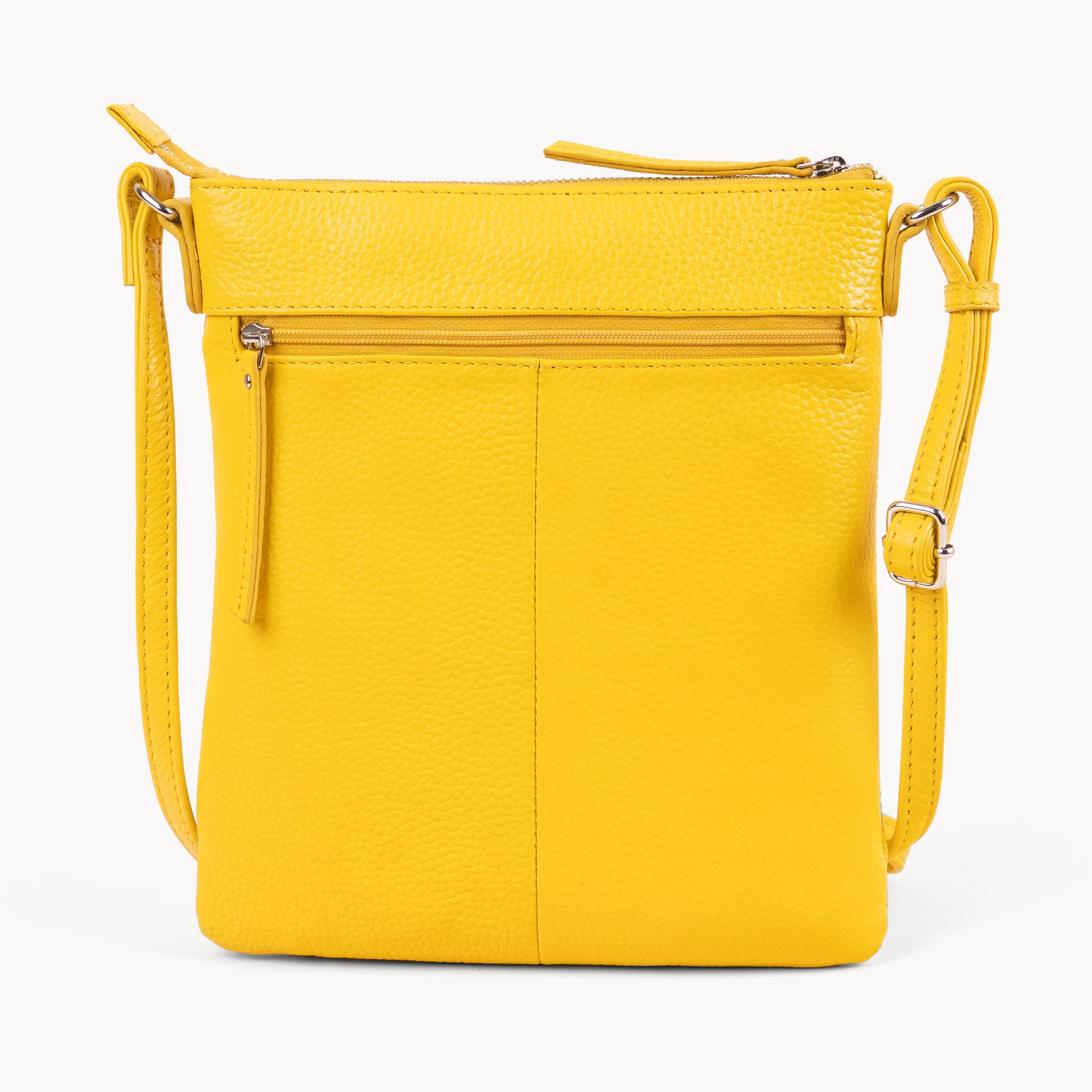 'ROSY' Sunflower Pebble Grain Real Leather Crossbody Bag