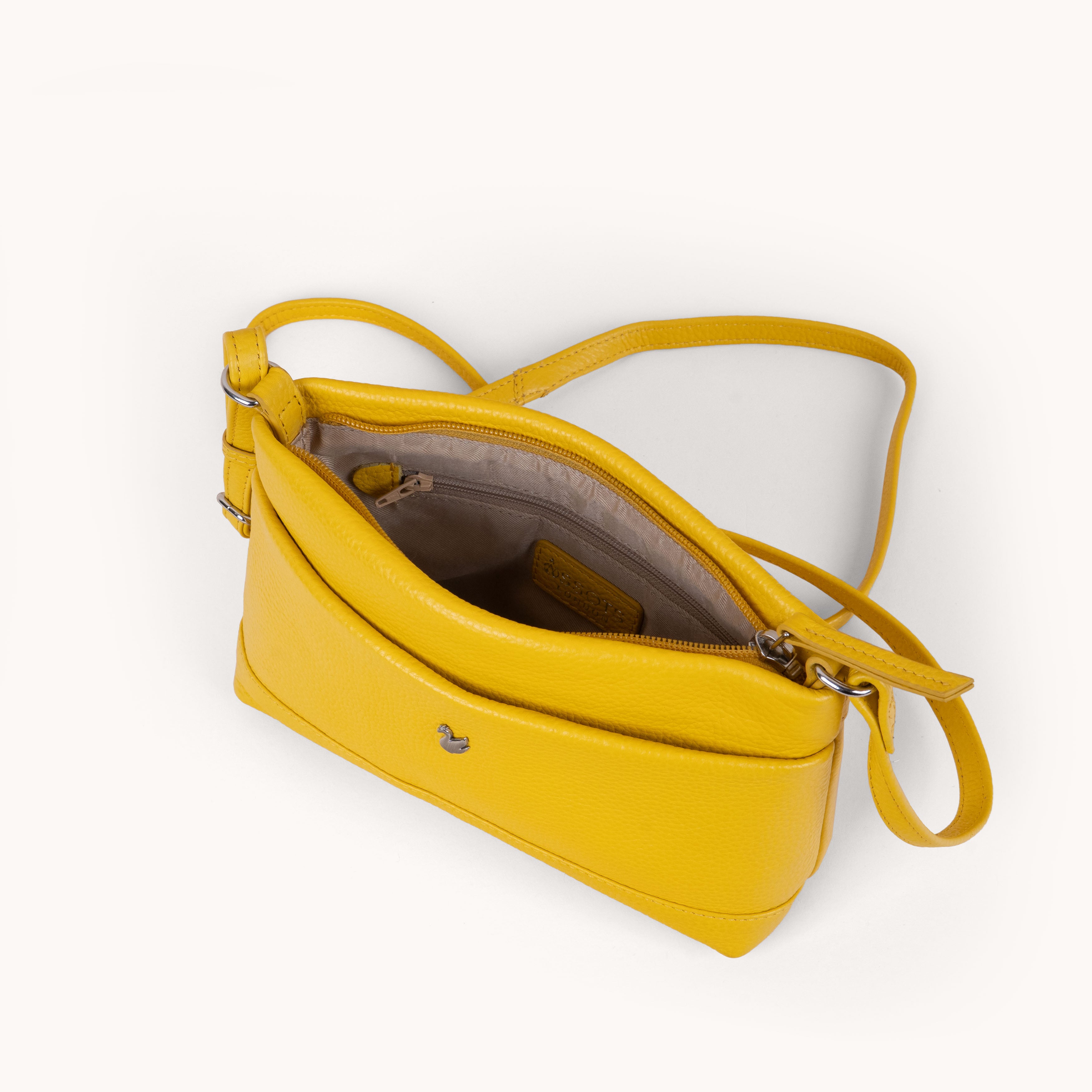 'SANDRA' Sunflower Pebble Grain Real Leather Crossbody Bag