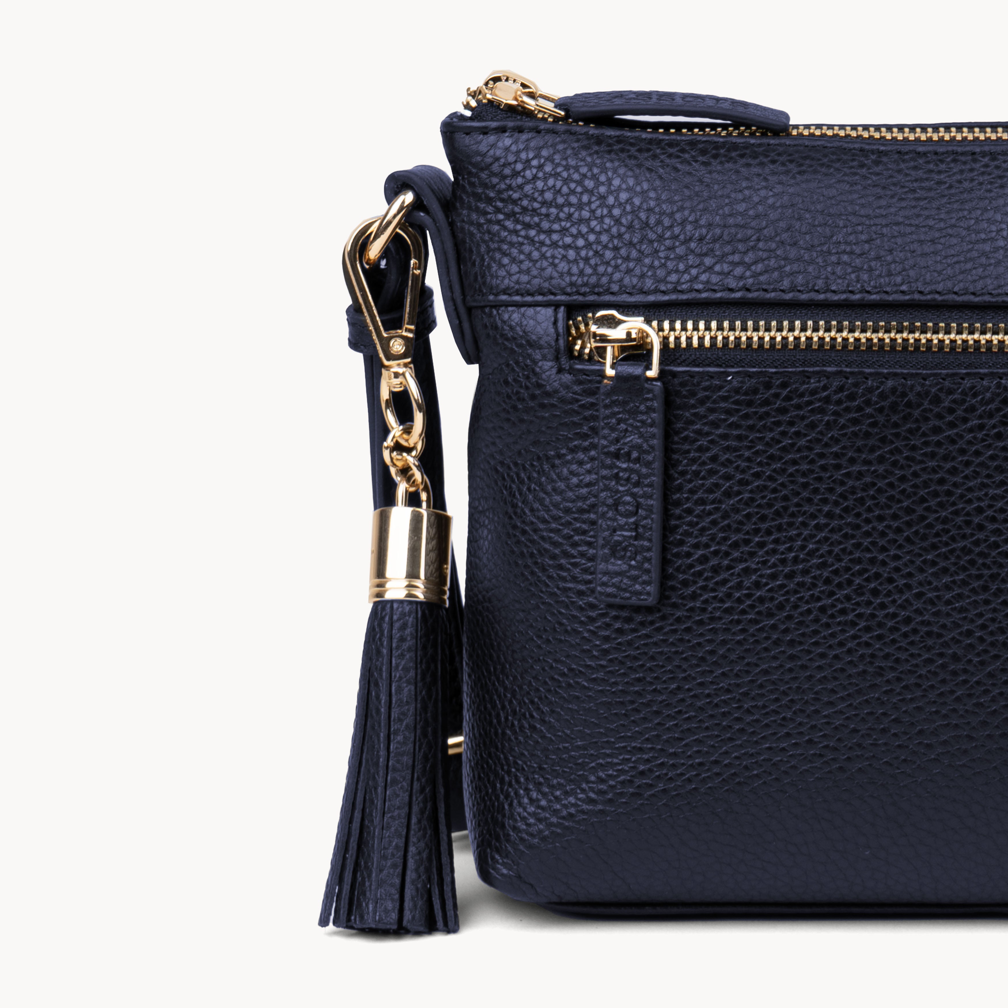 The Navy Genuine Leather Gold Tassel