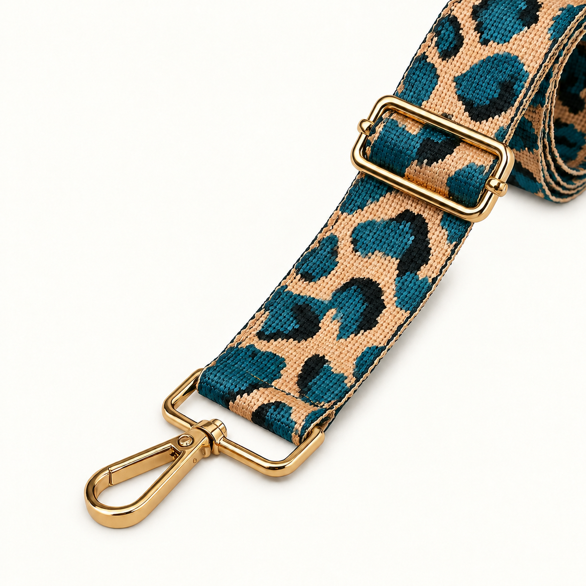 Teal Leopard Bag Strap