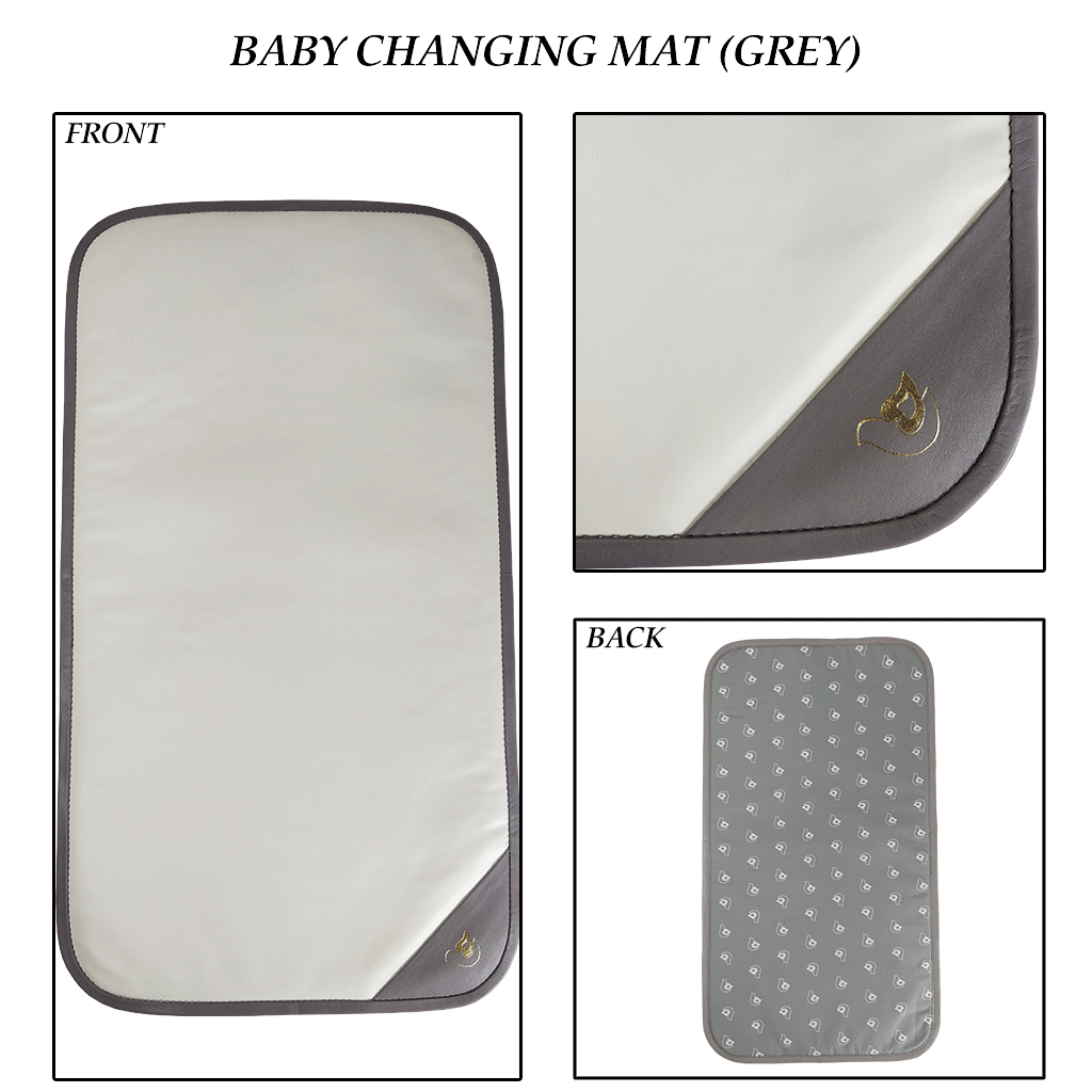 'SUZANNE' Grey Lightweight Luxurious Baby Changing/Diaper Leather Crossbody Organiser Bag