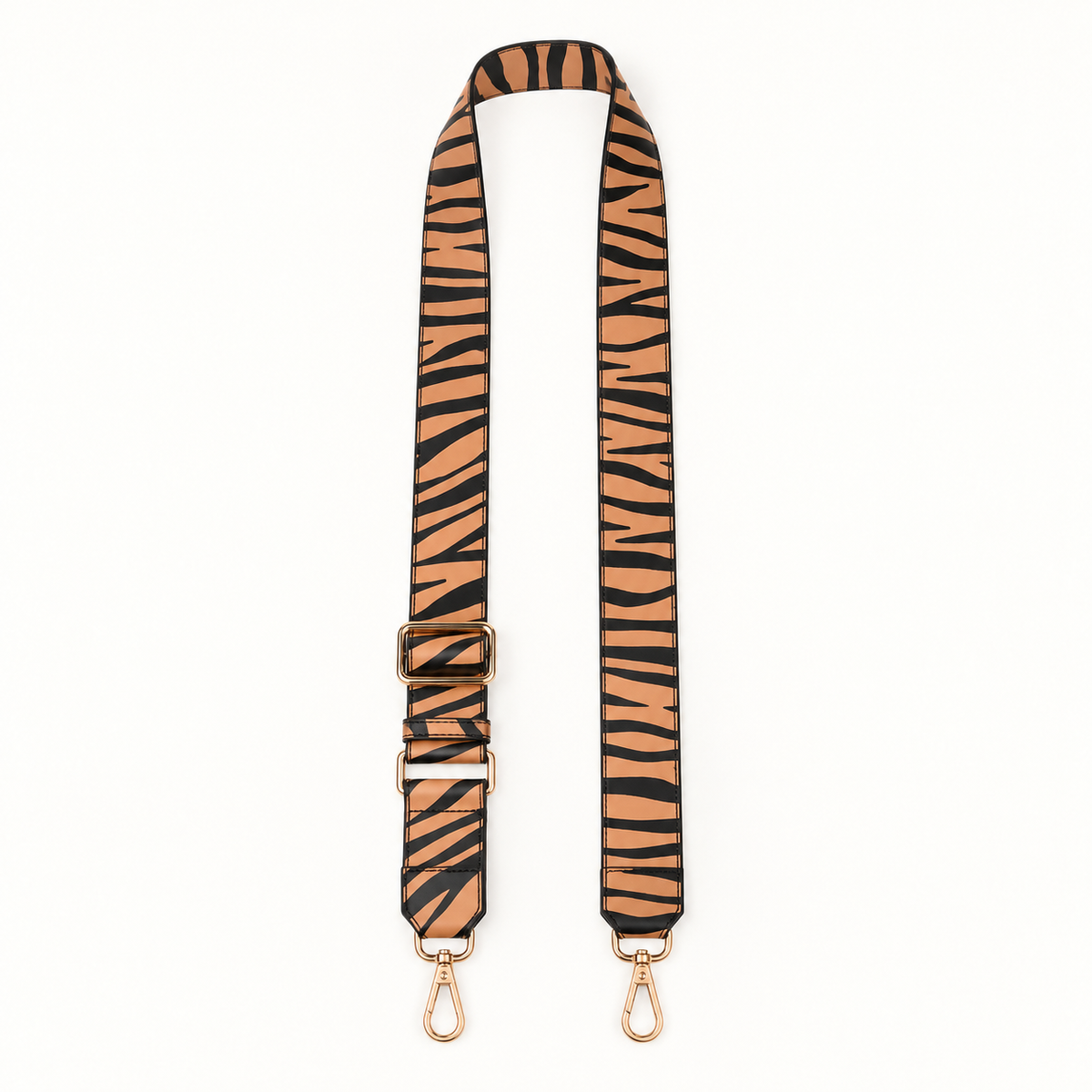 Tiger Print Leather Bag Strap