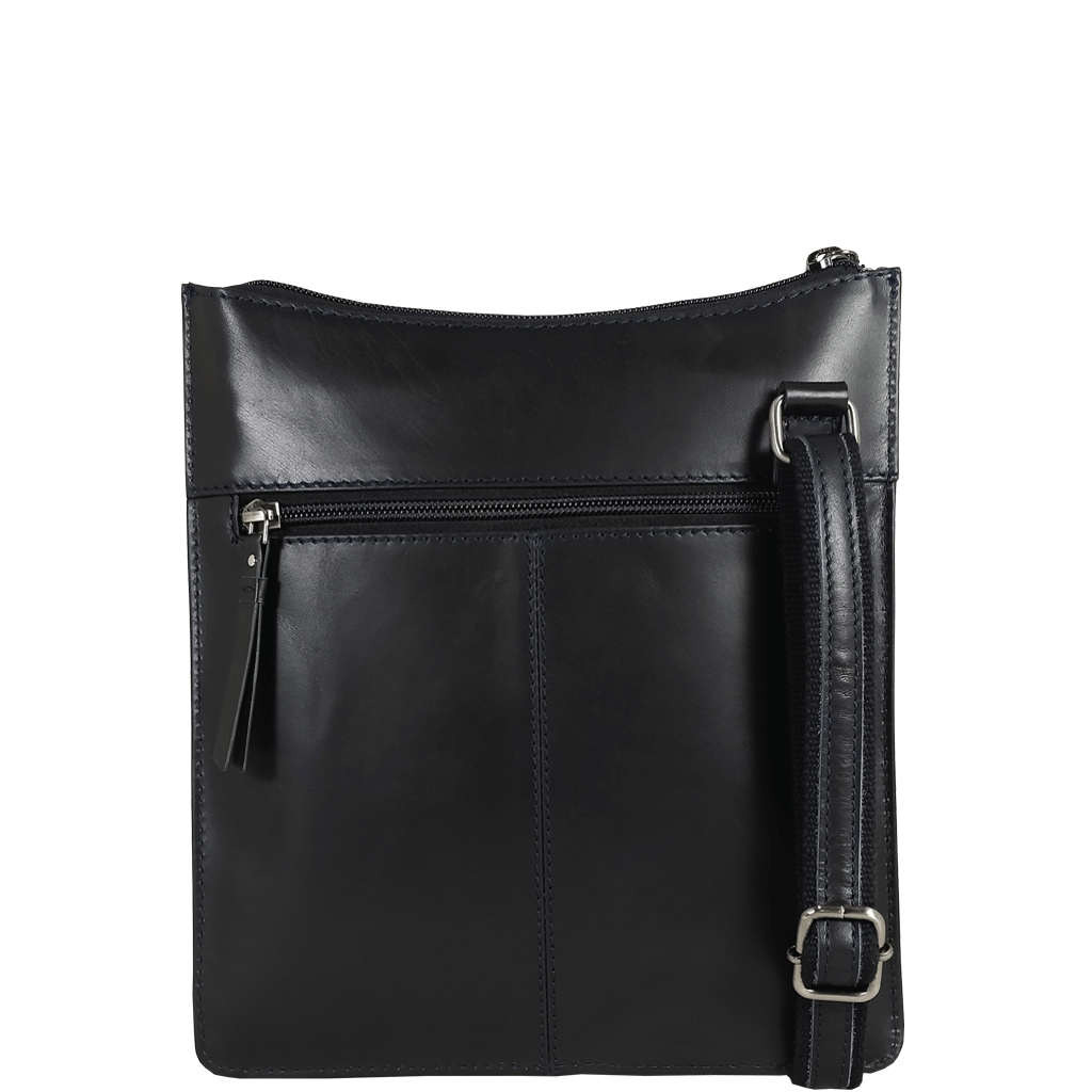 'WILLOW' Black Smooth Leather Crossbody Bag
