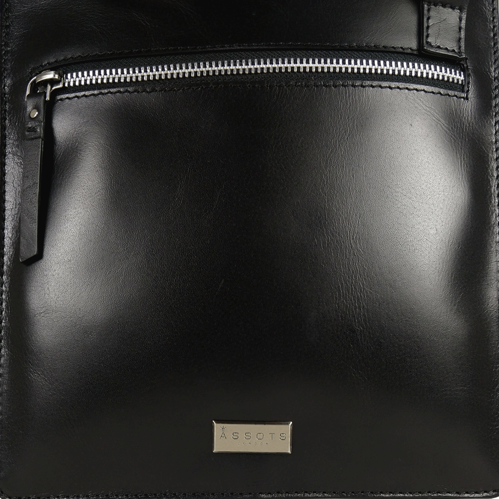 'WILLOW' Black Smooth Leather Crossbody Bag