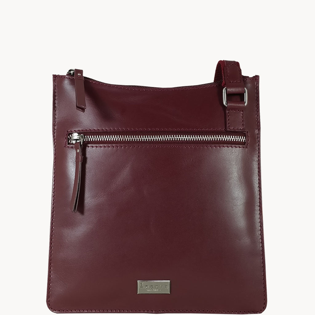 'WILLOW' Burgundy Smooth Leather Crossbody Bag