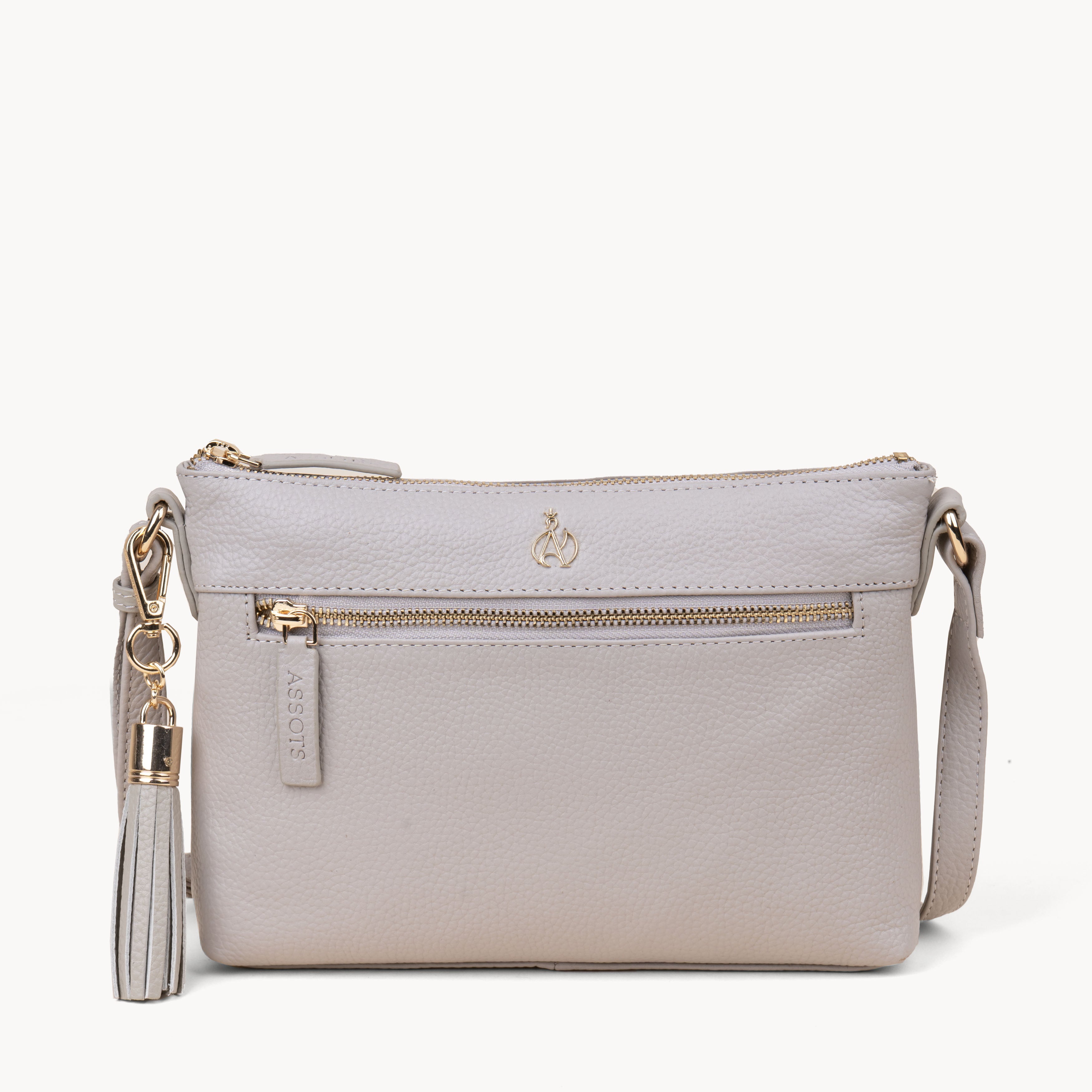 The Grey Genuine Leather Gold Tassel