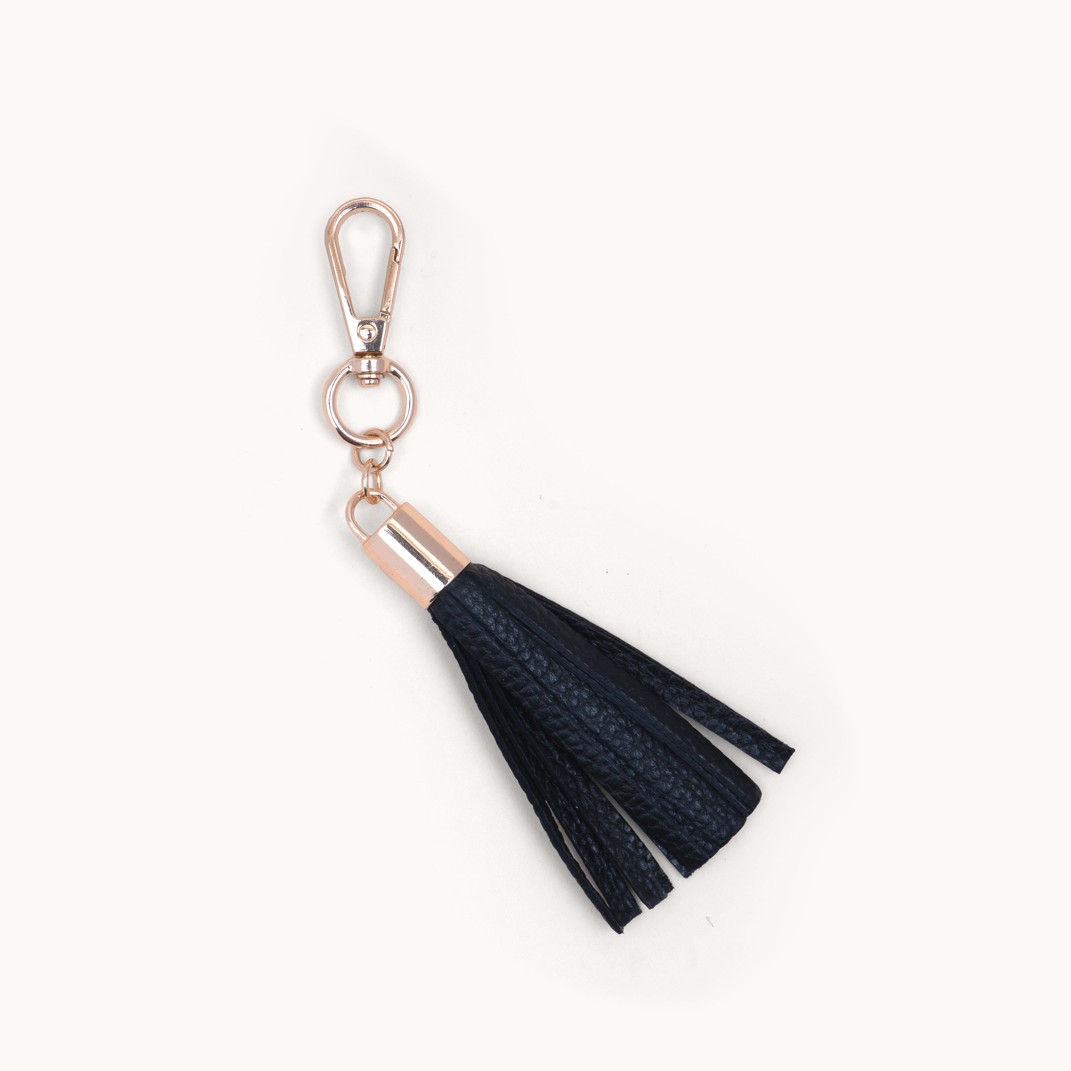 Black Genuine Leather Tassel
