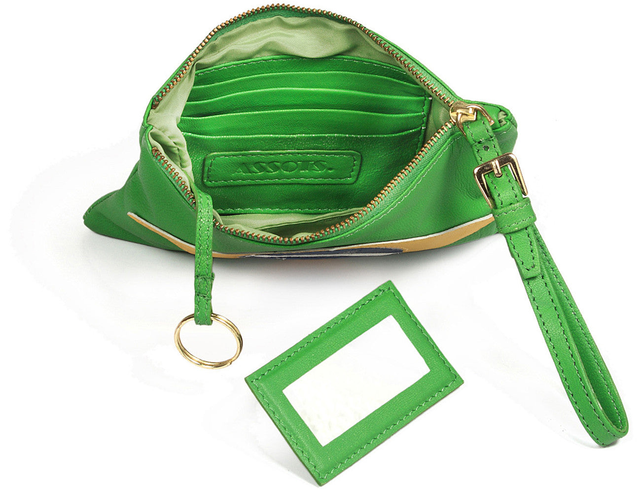'BRAZILIAN' Country Flag Designer Leather Wristlet