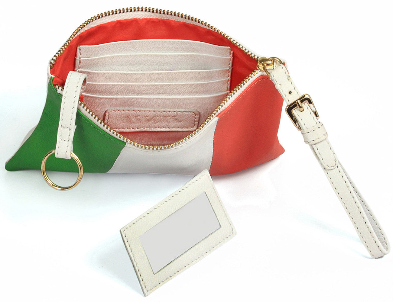 'ITALIAN' Country Flag Designer Leather Wristlet