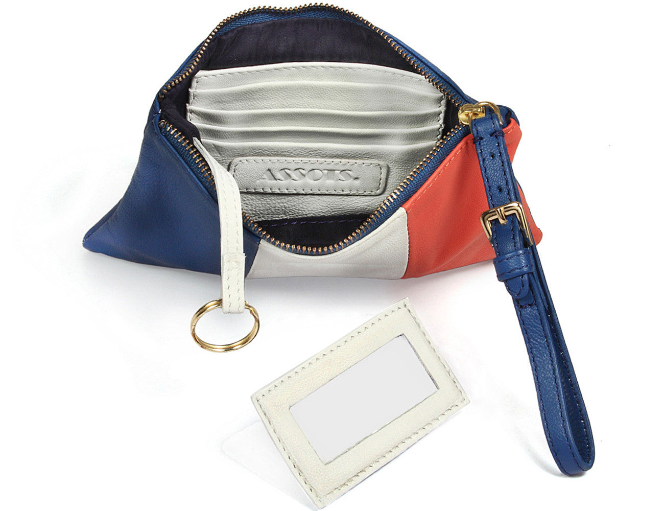 'FRENCH' Country Flag Designer Leather Wristlet