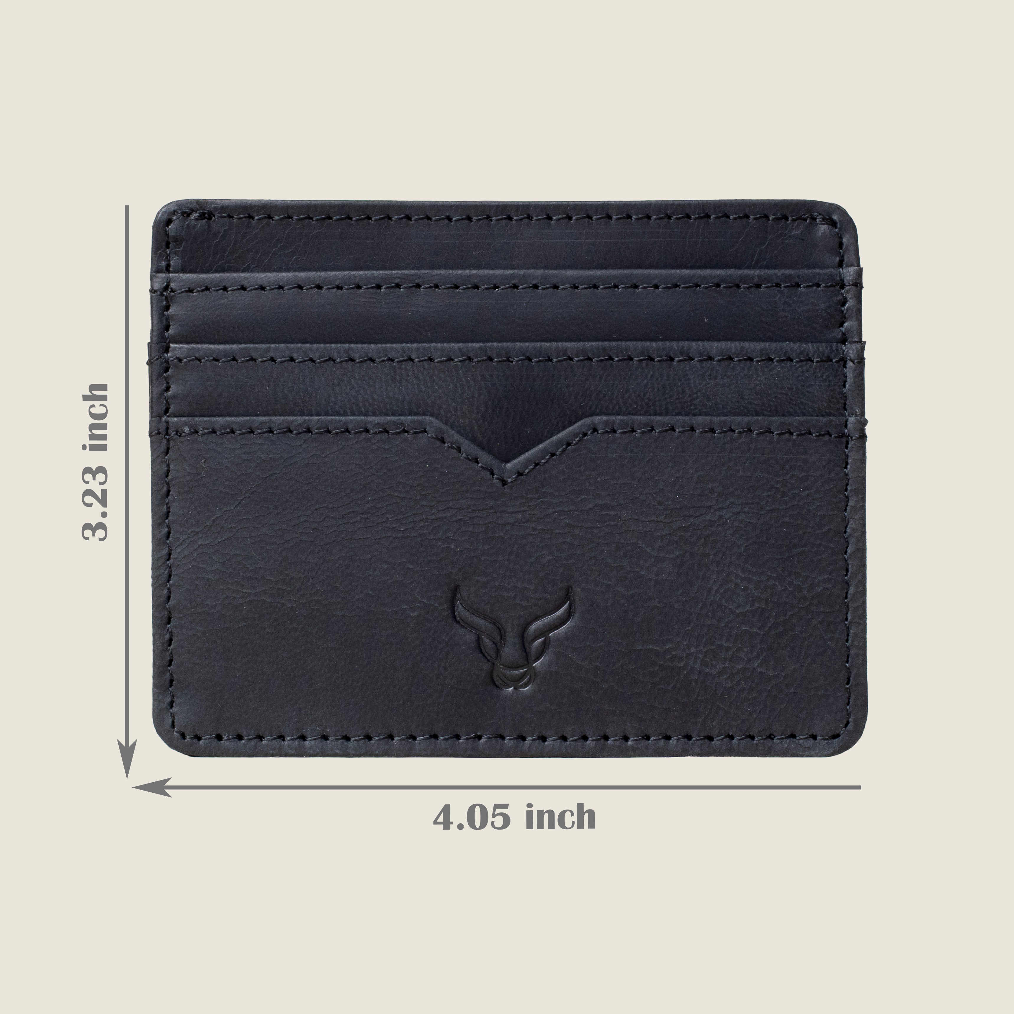 'JILL' Black Real Leather Slim and Minimalistic RFID Protected Cardholder