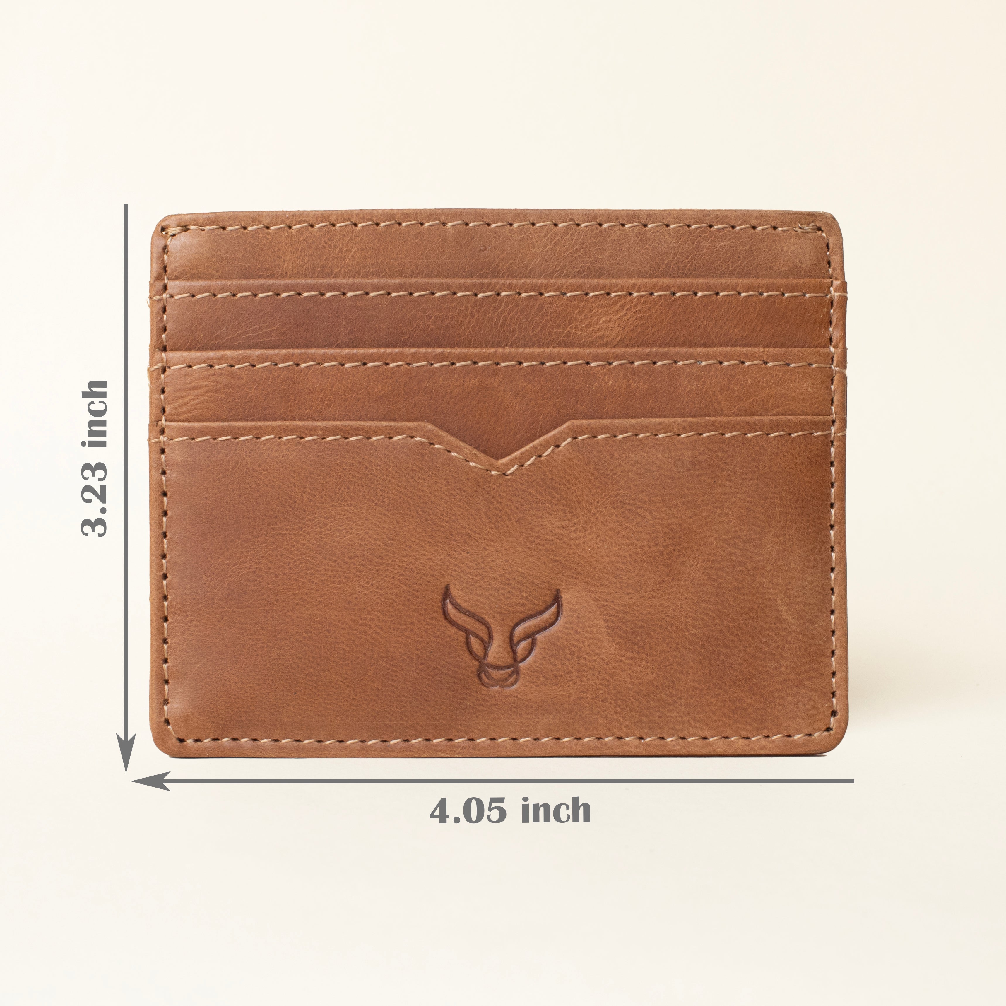 'JILL' Tan Real Leather Slim and Minimalistic RFID Protected Cardholder