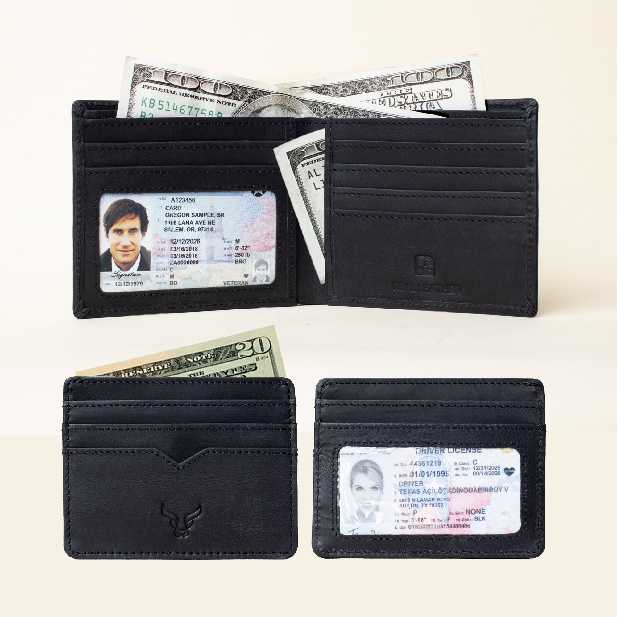 'THE PRESTIGE COMBO' Black Genuine Leather Wallet & Cardholder Combo Gift Box