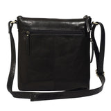 'CORI' Black Polished VT Real Leather Crossbody Bag