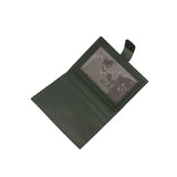 'GROVE' Forest Green Khaki Smooth RFID Tab-over Leather Credit Card Holder