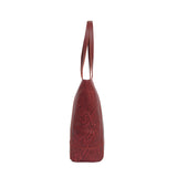 'Klara' Red Animal Snake Print Real Leather Designer Tote Bag
