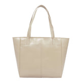 'LINDA' Nude Smooth Real Leather Unlined Tote Bag