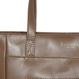 'LINDA' Tan Smooth Real Leather Unlined Tote Bag