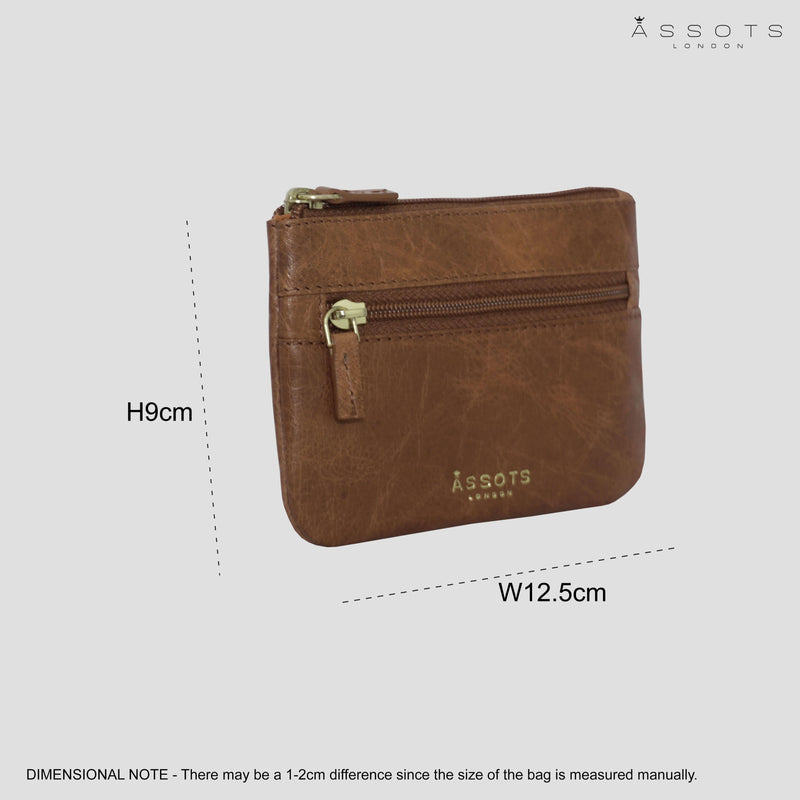 'MARY' Tan Soft Small Leather Coin Purse