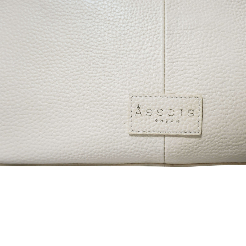 'PAMELA' Off White Pebble Grain Real Leather Designer Shoulder Hobo Bag