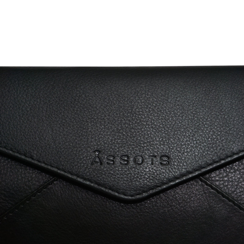 'PRESTON' Black Nappa Trifold Leather Purse