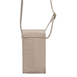 'TRACY' Nude Croc Real Leather Crossbody Phone Bag