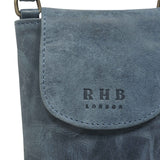 'THEA' Denim Distressed Real Leather Mobile Phone Crossbody Bag