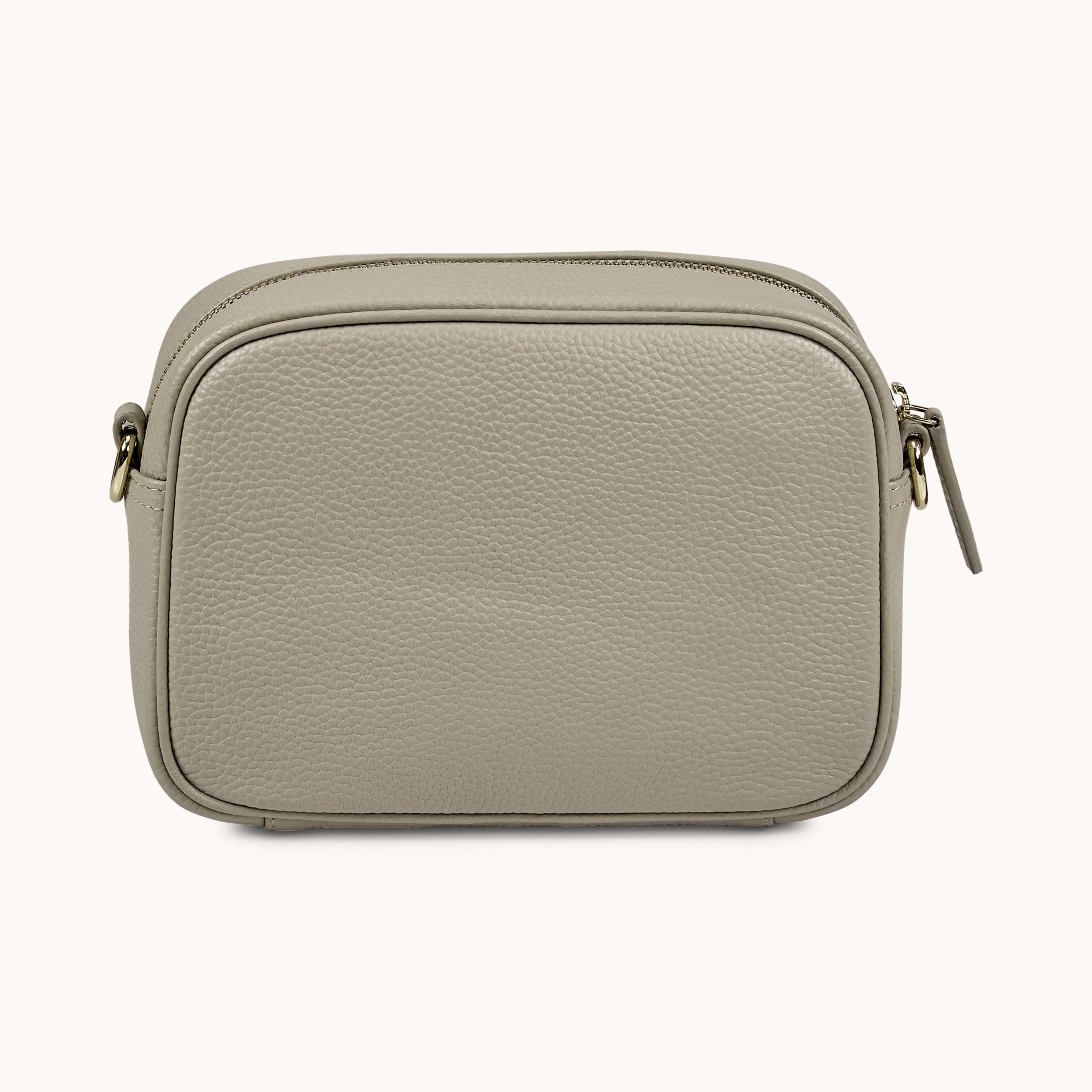 'KENT' Fog Grey Pebble Grain Real Leather Crossbody Bag