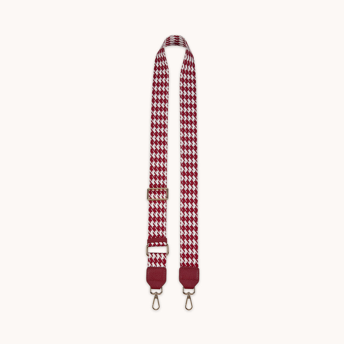 'HOUNDSTOOTH' Spicy Red Crossbody Strap