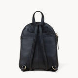 'GEORGE' Black Mini Pebble Grain Leather Backpack