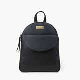 'GEORGE' Black Mini Pebble Grain Leather Backpack