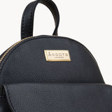 'GEORGE' Black Mini Pebble Grain Leather Backpack