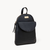 'GEORGE' Black Mini Pebble Grain Leather Backpack