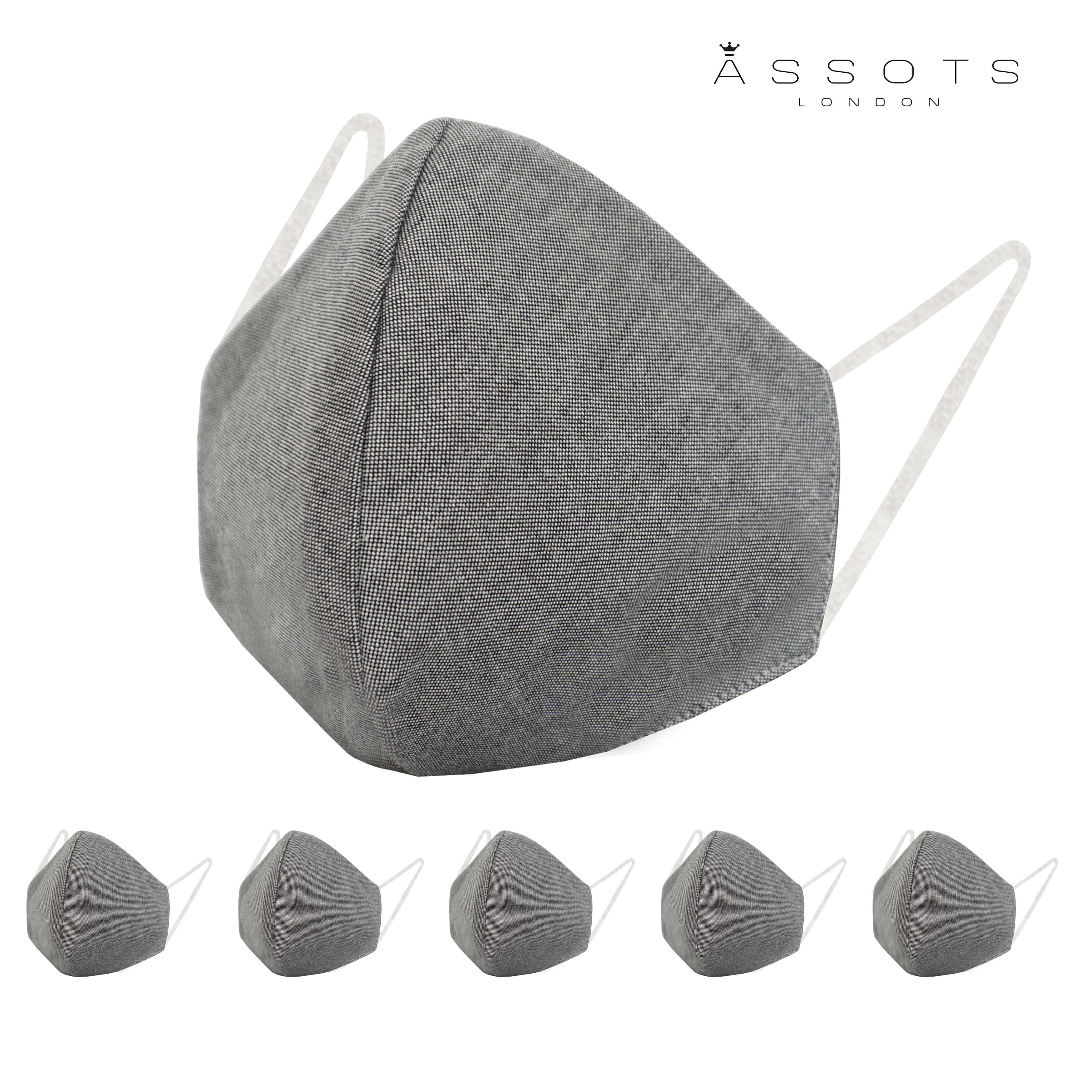 Pack of 3 Pure Cotton 4-layer Protective Premium Unisex Washable Grey Face Mask