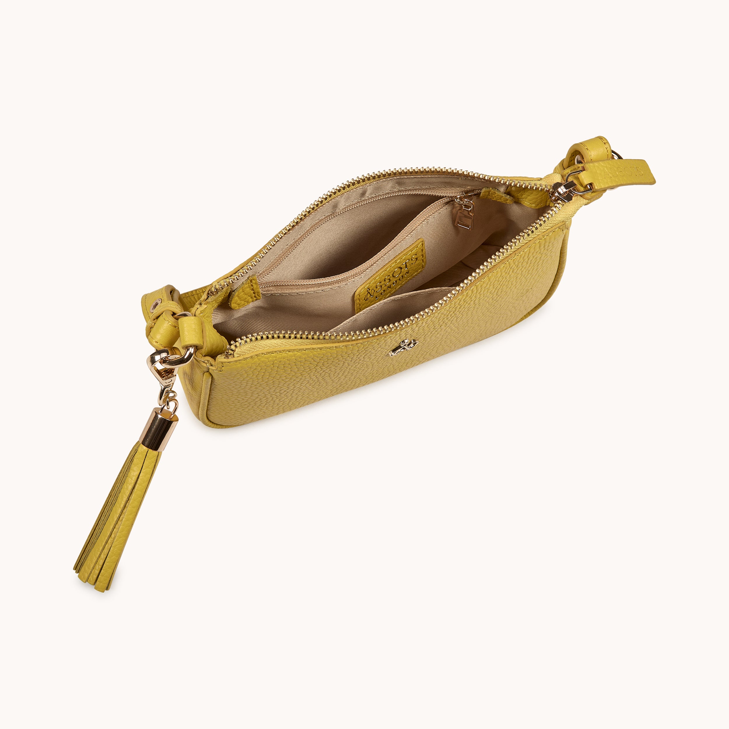 'ROSE' Sunflower Pebble Grain Real Leather Shoulder Bag