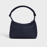 'CITY BAG' Navy Soft Pebble Grain Real Leather Shoulder Bag