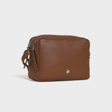 'AVON' Tan Soft Nappa Full Grain Real Leather Crossbody Bag